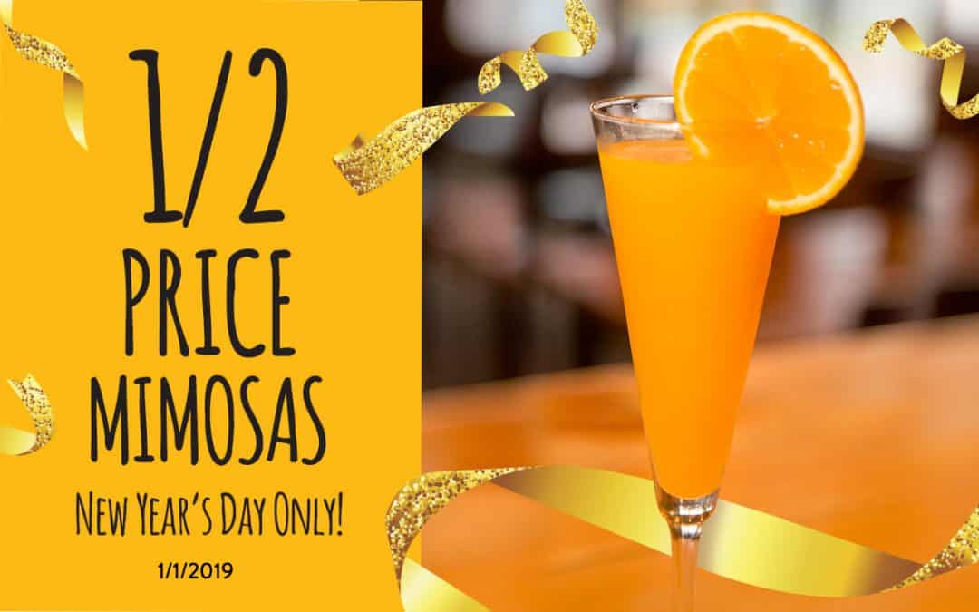 Half-Price Mimosas on New Year's Day at Scrambled Jake's