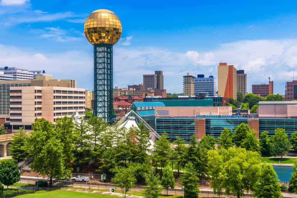 knoxville downtown with sunsphere
